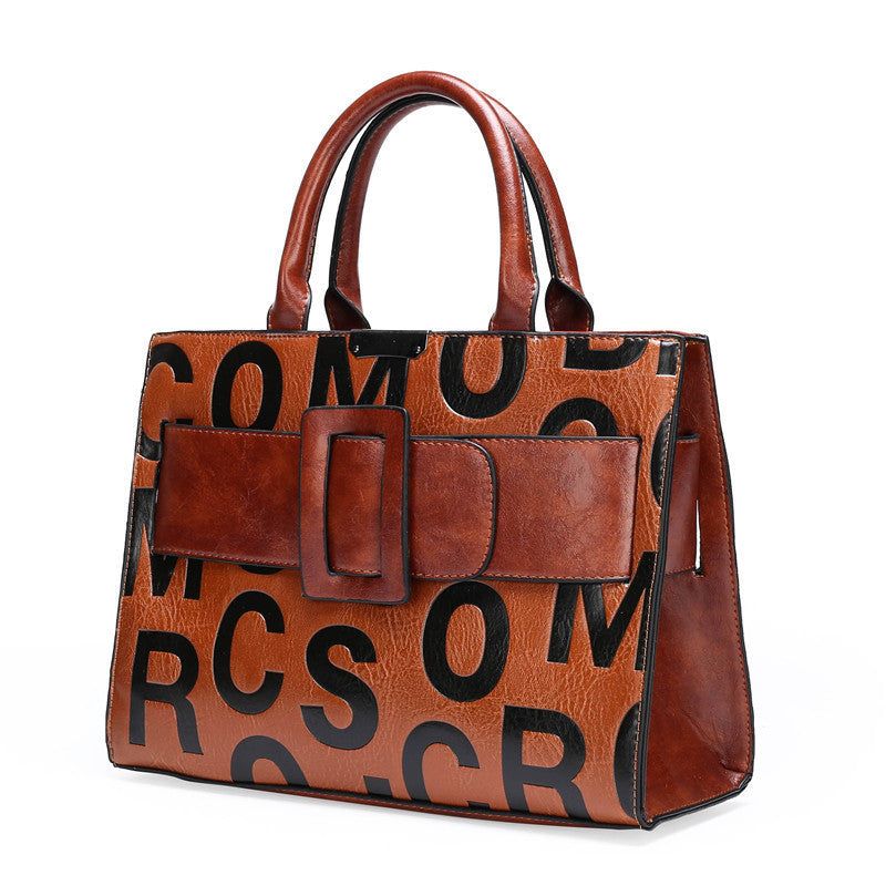 Embossed letters one-shoulder three-piece mother and daughter bag - Bellarte Enchanté Embossed letters one-shoulder three-piece mother and daughter bag
